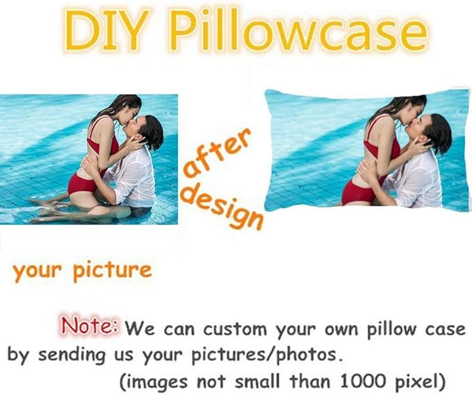 Shop&Three Custom Design Photos or Text Outdoor/Indoor Throw Pillowcase,Personalized Pet Photo Pillow, Love Photo Throw Pillowcases, Wedding Keepsake Throw Pillow Covers 12" x 18"