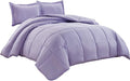 Chezmoi Collection 3-Piece All Season Oversized King Comforter Set Lavender, Soft Quilted Down Alernative Duvet Insert with Corner Tabs, Lightweight Microfiber Bedding, 110 x 96 Inches
