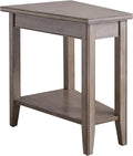 Laurent Recliner Wedge End Side Table with Shelf, Solid Wood, Smoke Gray, Perfect for Living Rooms, Bedrooms, and Small Spaces – Leick Home, 10502-GR