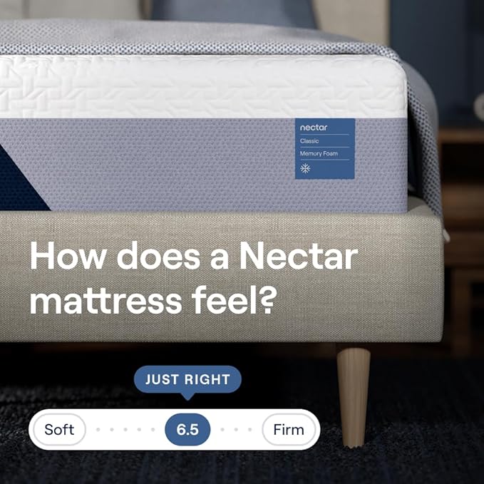 Nectar Classic 12” Queen Mattress - Medium Firm - Contouring Memory Foam - Cooling Top Layer - Support & Pressure-Relief - Mattress in a Box - 365-Night Trial & Forever Warranty