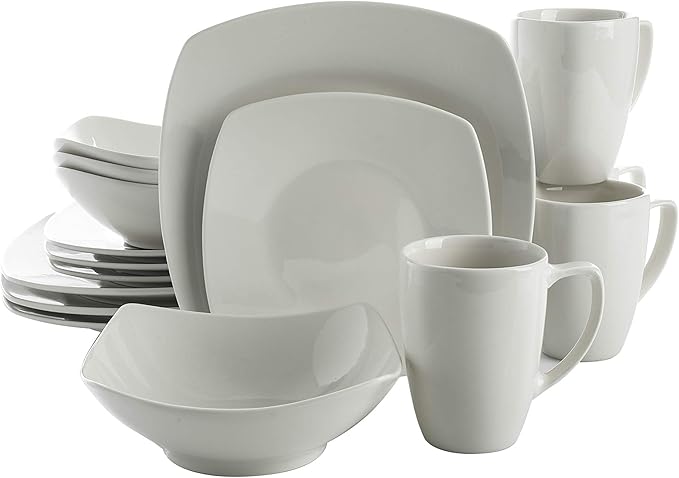 Gibson Home Zen Buffetware 39 Piece Dinnerware Set , White