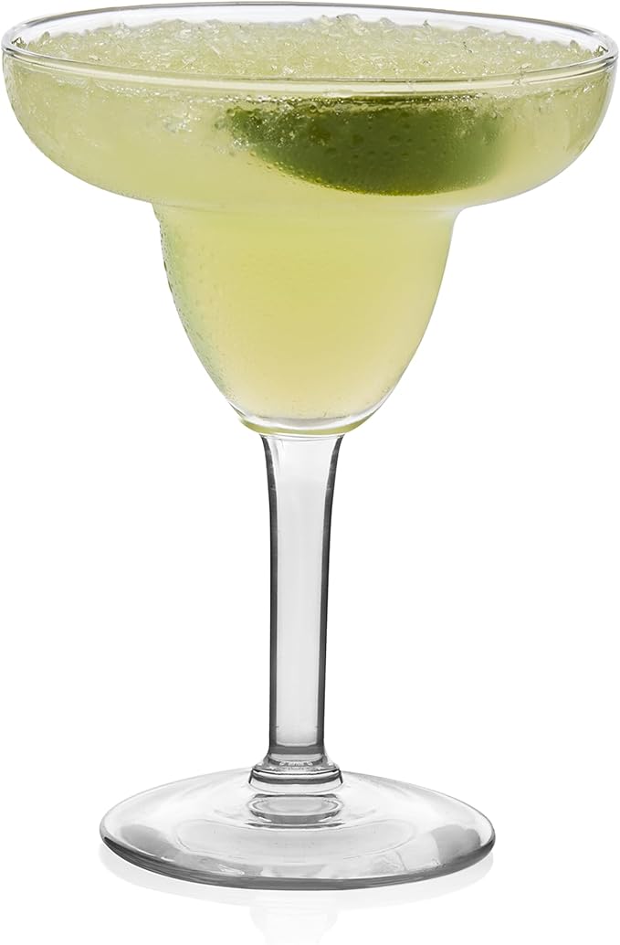 Libbey Margarita Glasses Set of 12, Durable Large Margarita Glass, 9 Oz Dishwasher Safe Stemmed Drinking Glasses Gift for Weddings, Parties and More