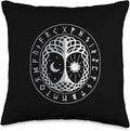 Nordic Country & Celtic Mythology Designs Viking Norway Norwegian Scandinavian Mythology Distressed Throw Pillow, 16x16, Multicolor
