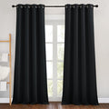 NICETOWN Patio Blackout Curtain Panels - Thermal Insulated Grommet Blackout Drapes Light Blinds Room Darkening Window Treatments for Villa/Cottage (2 Panels, W46 x L90, Black)