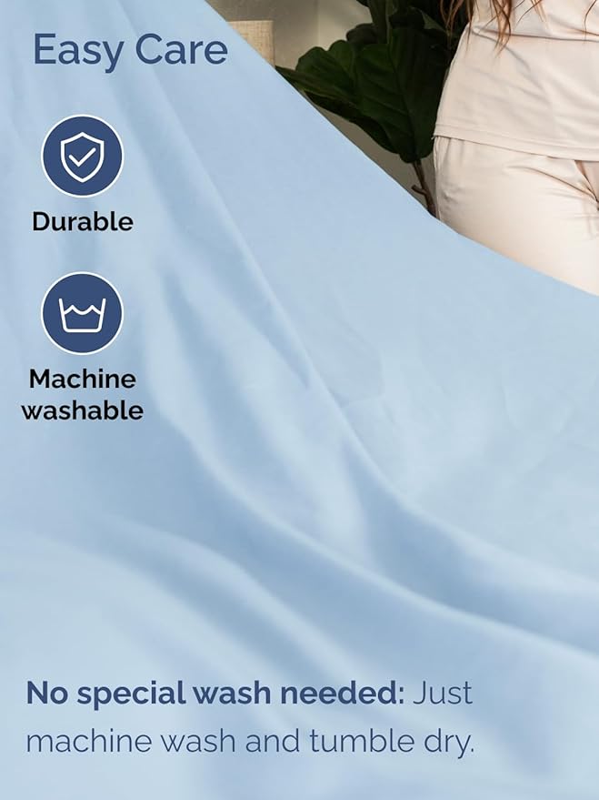 Extra Deep Cal King Sheet Set - 6 Piece Breathable and Cooling Sheets - Hotel Luxury Bed Sheets Set - Easy Fit - Soft, Wrinkle Free and Comfy Sheets Set - Light Blue Sheet Set with Extra Deep Pockets