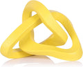 Infinity Knot Sculpture Yellow Knot Decor Object, Abstract Knick Knacks Coffee Table Modern Statue, Yellow Sculpture for Home Living Room Table Ornaments and TV Stand Bookshelf Decorative