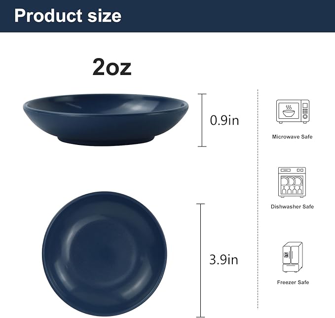 PYRMONT Wheat Straw Dipping Bowls, 2 OZ Soy Sauce Dish & Bowl, Small Dipping Sauce Bowls Set of 8, Mini Appetizer Plates for Side Dishes,Ketchup,BBQ, Party, Condiments Serving Bowl Set - Multi