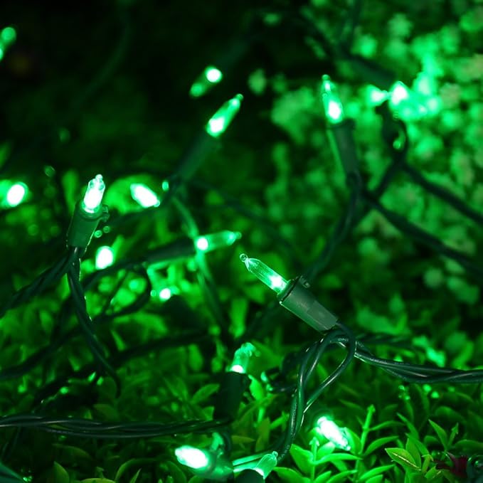 Brizled Green Christmas Lights, 33ft 100 LED Christmas String Lights, 120V UL Certified Plugin Xmas Tree Light Connectable Waterproof Mini Xmas Light for Home Tree Halloween Indoor Outdoor Decorations