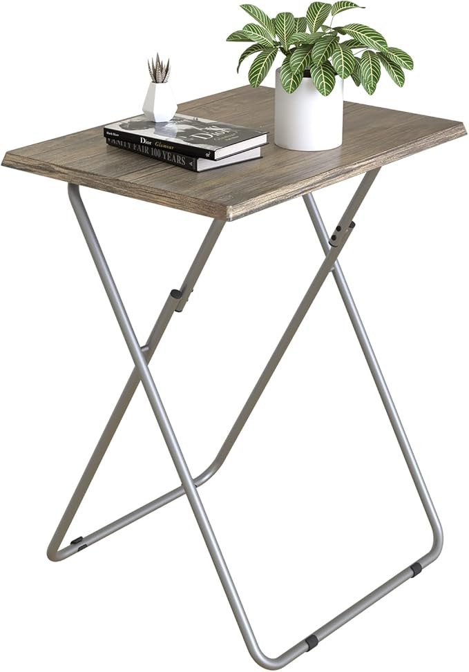 Garden 4 you Portable Folding TV Tray Table TV Dinner Tray with Sturdy MDF,Eating Trays for Living Room with No Assembly Required 15 x 18.9 x 26in (3D,1PC)