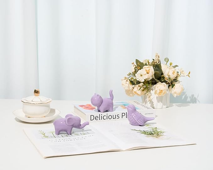 Small Elephant Statue Good Luck 2-Pack 4 inch Green Accent Small Knick Knacks Gifts, for Home Office Shelf Desk Coffee Table Decoration