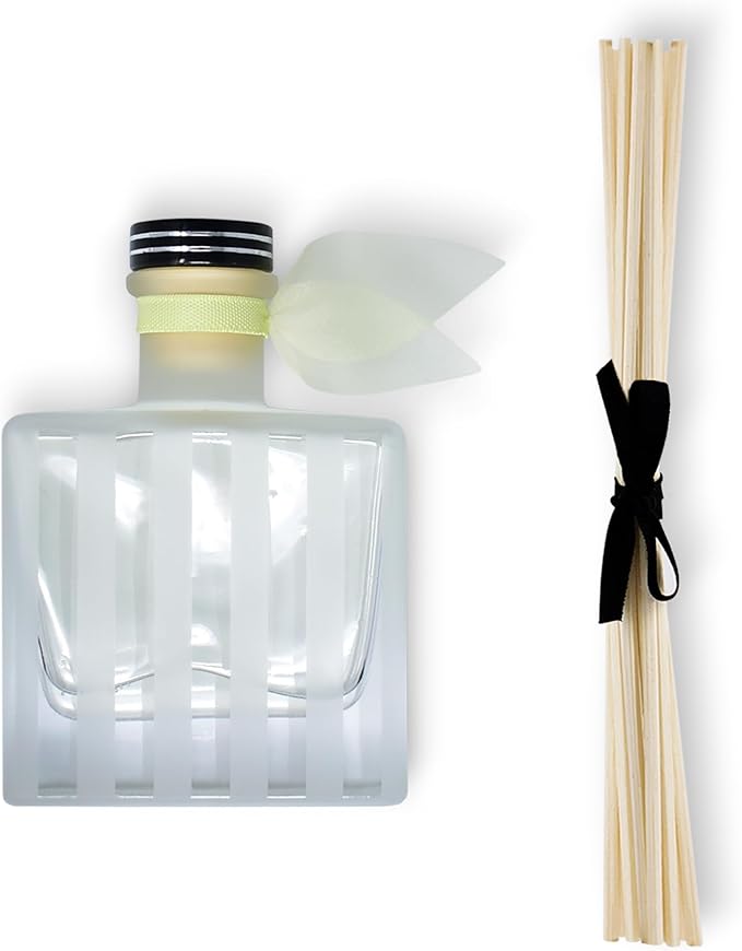 LOVSPA Reed Diffuser Set, Meyer Lemon Scented Oil Diffuser with Sticks, Home Fragrance Accessories for Bathroom Shelf Decor, Aroma Diffusers for Home or Office Desk, USA Made