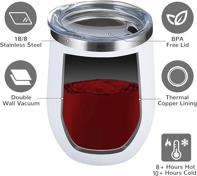 MEWAY 12oz Wine Tumbler Mix Color 16 Pack Bulk Gifts for Women, Vacuum Stainless Steel Travel Mug with Lid,Insulated Stemless Wine Cup Glass for Coffee,Cocktails,Drinks(Mix,Set of 16)