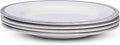 Portmeirion Potter's Brushstroke 8" Dinner Plate (Set of 4) - Handcrafted Earthenware Plates with Accent Rim, Microwave & Dishwasher Safe - Ideal Tableware for Modern & Traditional Dining (Grey)