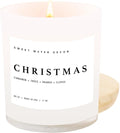 Sweet Water Decor Christmas Candle - Christmas Tree, Apple Cider, and Cinnamon, Winter Holiday Scented Soy Candles for Home - 11oz White Jar, 50+ Hour Burn Time, Made in The USA