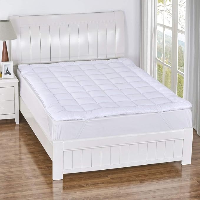 Royal Hotel Bedding Mattress Topper, Full, 2 Inches Hypoallergenic Overfilled Down Alternative Anchor Bands Mattress Topper