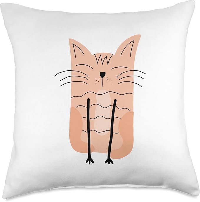 Cute Scandinavian Animals Designs Mom Scandinavian Lover Boho Cats Throw Pillow, 18x18, Multicolor