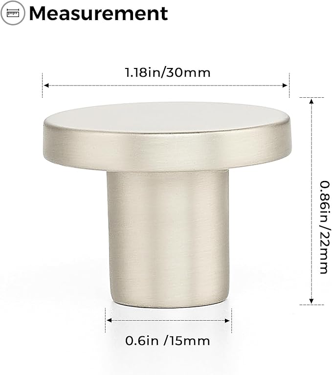 Ravinte 35 Pack Cabinet Knobs Brushed Nickel Kitchen Cabinet Knobs Round Dresser Drawer Pulls Closet Door Pulls 1-1/5 Inch