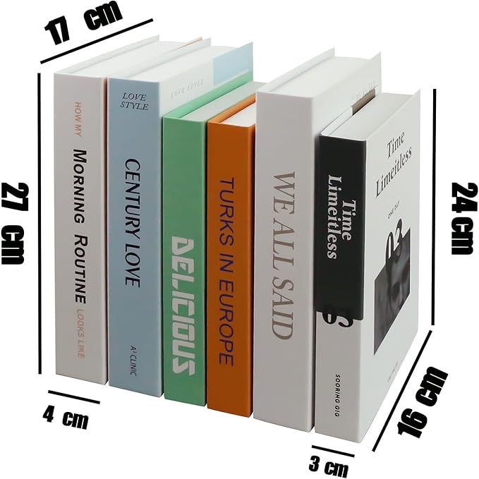 EFH 6 Pcs Faux Books for Modern Decoration - Fashionable Fake Books for Home Decor - Aesthetic Entryway, Coffee Table, Bookshelf Decor (Set of 1)