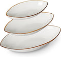 ONEMORE Serving Bowls and Platters Set of 3 - Ceramic Oval Serving Dishes for Pasta, Salad, Soup, Fruit - Perfect for Entertaining, Parties, Housewarming, Wedding, and Gifts - White
