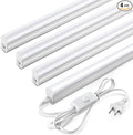 Pak 4FT LED Shop Lights, 2300LM 6500K Cool White, 20W Energy Efficient Linkable Ceiling and Under Cabinet Lighting, T5 Integrated Utility Fixture for Garage, Workshop, Basement, FCC Certified, 4 Pack