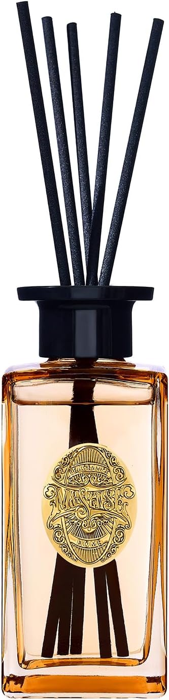 M&SENSE 6.3 oz Large Reed Diffuser Set | Cinnamon Vanilla Scent Oil Diffuser with Sticks | Hotel Collection Non-Toxic Essential Oil |for Bedroom Bathroom Living Room