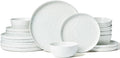 Famiware Mars Plates and Bowls Set, 18 Pieces Dinnerware Sets, Dishes Set for 6, White