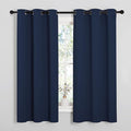 NICETOWN Light Blocking Thermal Insulated Solid Grommet Top Blackout Curtains/Drapes/Panels for Kid's Room (Navy, 1 Pair, 42 x 63 Inch)
