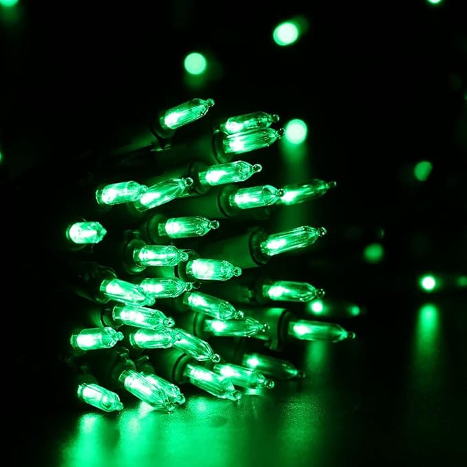 Brizled Green Christmas Lights, 33ft 100 LED Christmas String Lights, 120V UL Certified Plugin Xmas Tree Light Connectable Waterproof Mini Xmas Light for Home Tree Halloween Indoor Outdoor Decorations