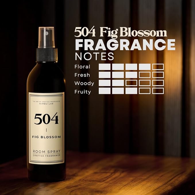 504 Fig Blossom Fragrance - Room Spray - Sweet Freesia, Light Jasmine, Cherry Blossom, and Geranium - Hotel Fragrance Oil - Freshening Room Spray, 8oz, Instantly Refresh - Nimbu