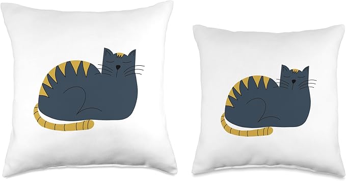 Cute Scandinavian Animals Designs Scandinavian Mom Boho Cat Throw Pillow, 16x16, Multicolor
