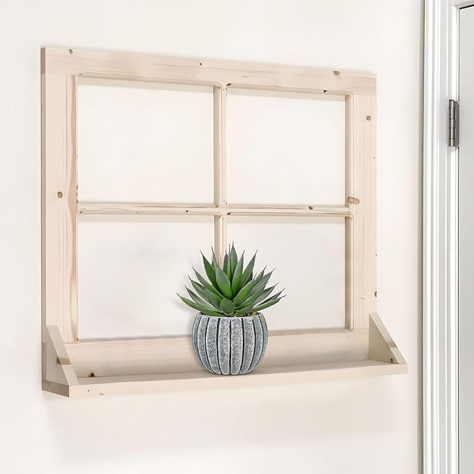 Briful Artificial Aloe Succulent Plant in Aged Cement-Look Ceramic Pot – 8" Tall Faux Agave Plant with Decorative Pebbles – Realistic Desk or Shelf Decor for Home, Office, Bathroom
