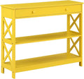 Convenience Concepts Oxford 1 Drawer Console Table with Shelves, Yellow