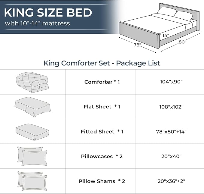 HEVUMYI Cream Yellow King Comforter Set - 7-Piece All Season Bed in a Bag King, Ultra Soft Bedding Set with Comforter, Flat Sheet, Fitted Sheet, Pillowcases, Pillow Shams