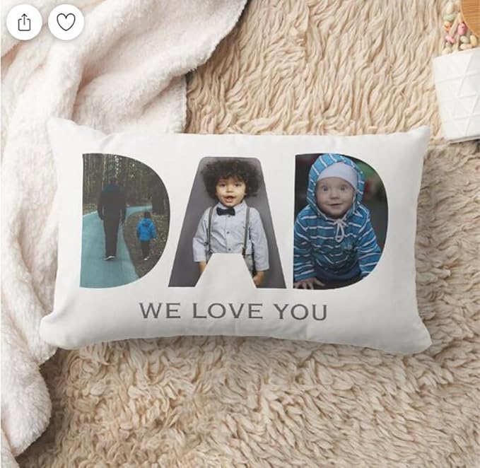 Shop&Three Custom Design Photos or Text Outdoor/Indoor Throw Pillowcase, Personalized Pet Photo Pillow, Love Photo Throw Pillowcases, Wedding Keepsake Throw Pillow Covers 20" x 30"