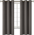 BGment Blackout Curtains for Bedroom - Grommet Thermal Insulated Room Darkening Curtains for Living Room, Set of 2 Panels (42 x 63 Inch, Grey)