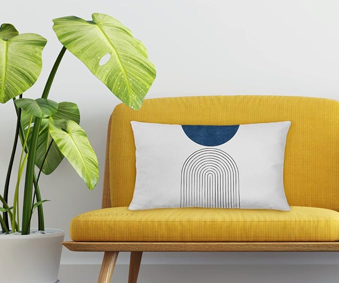 Nogrit Navy Blue Boho Pillow Covers 12x20, Mid Century Modern Throw Pillow Cases, Boho Decor for Living Room & Bedroom