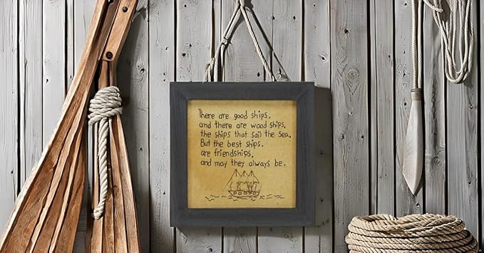 Primitives by Kathy 12558 Rustic Stitched Wall Décor, 7.75 x 7.75-Inches, There are Good