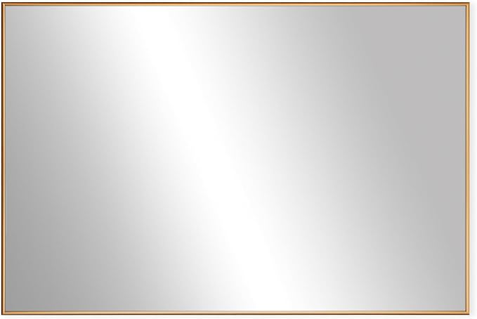 Frame My Mirror Gold Metal Framed Mirror, 36" x 36" Champagne Bronze Mirror for Bathroom, Metal Frame, True Reflections Glass, Stanton Design, Hangs Horizontally or Vertically, Made in USA
