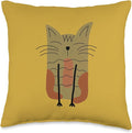 Cute Scandinavian Animals Designs Mom Scandinavian Lover Boho Cats Throw Pillow, 16x16, Multicolor