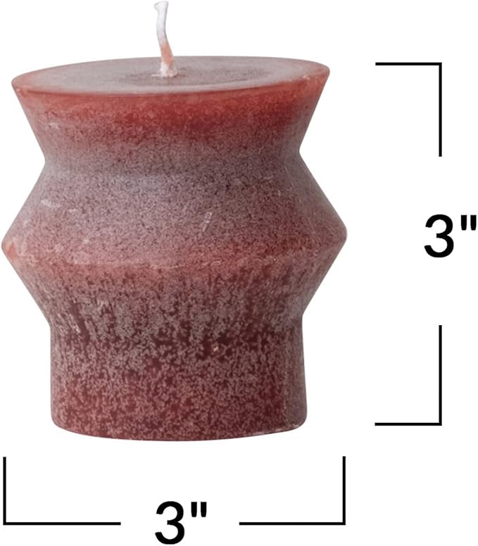 Creative Co-Op Unscented Totem Pillar, Cabernet Candles, 3" L x 3" W x 3" H, Purple