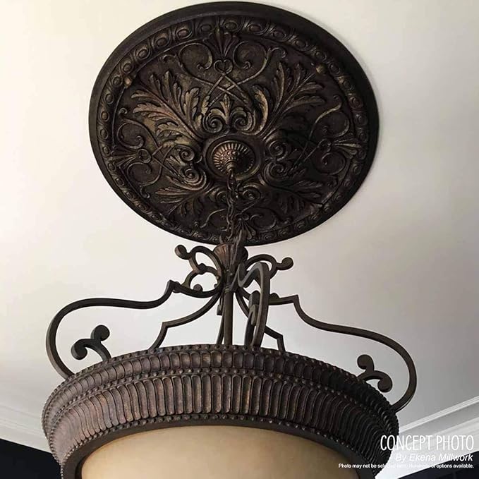 Ekena Millwork CM12BRFCS 12-1/2" x 3-7/8" x 3/4" Bradford Ceiling Medallion, Flash Copper
