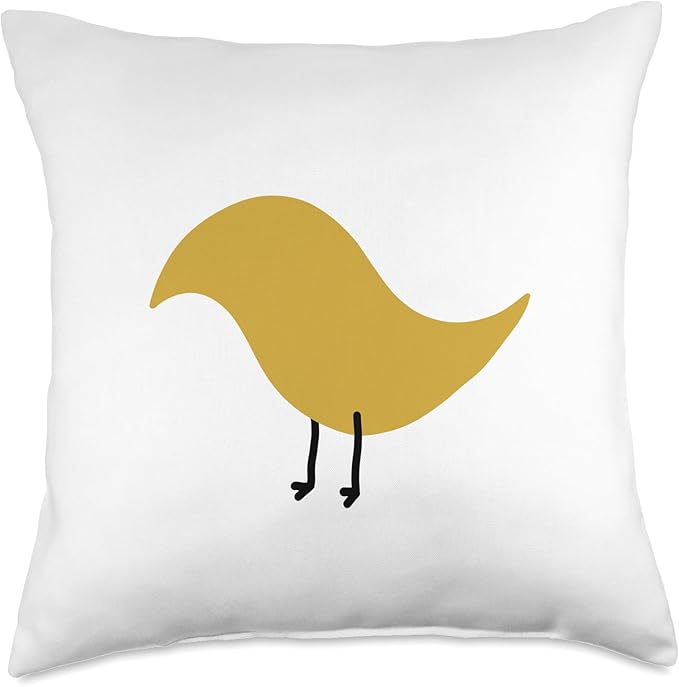 Cute Scandinavian Animals Designs Chic Scandinavian Birds Minimalistic Animal Throw Pillow, 18x18, Multicolor