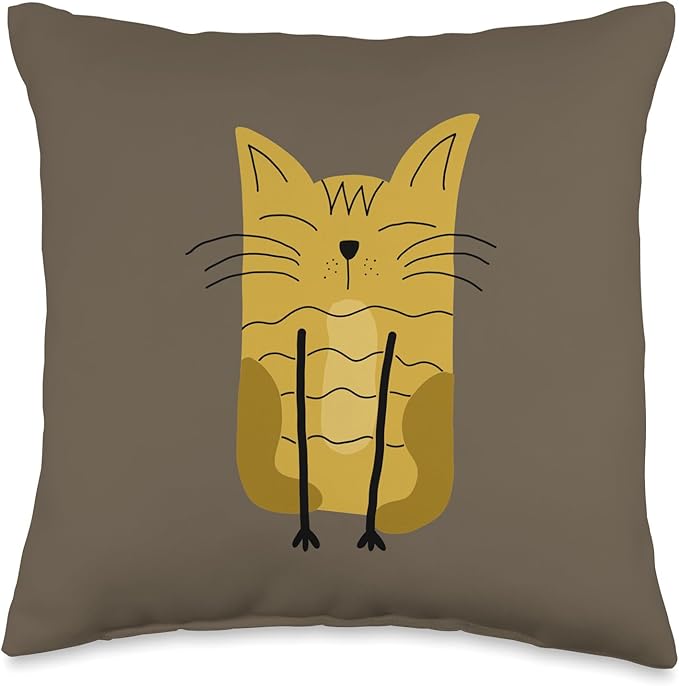 Cute Scandinavian Animals Designs Mom Scandinavian Lover Boho Cats Throw Pillow, 16x16, Multicolor