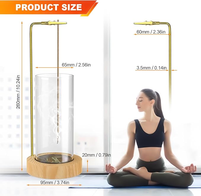 2 Pack Incense Holder, Incense Burner, Insence-Stick Holder Mess-Free Incense Burner Holder, Ideal for Meditation, Yoga, Relaxation, and Home Decor - Anti-Ash Flying (Round Wood Color)