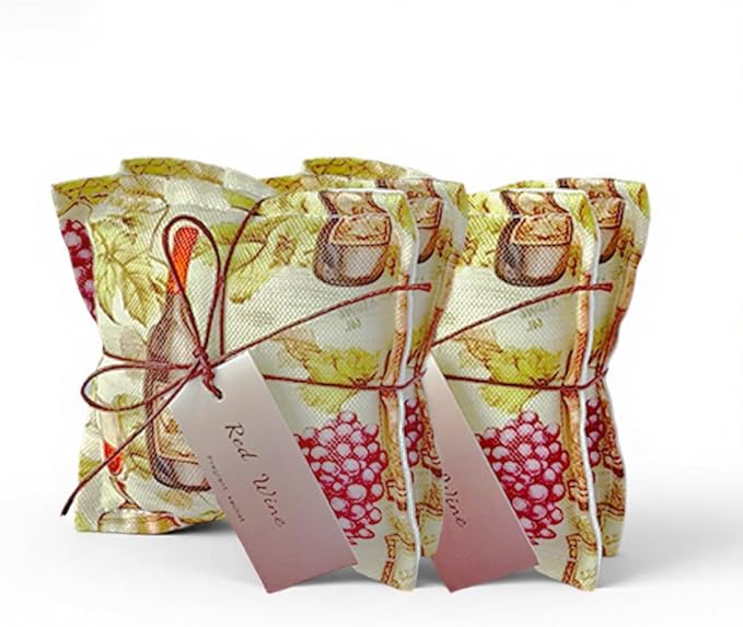 AUCUDA Wine Sachet Bags for Drawers and Closets, Scented Potpourri Packets for Women Outfits, Fragrance Pillow for Bedroom, Summer Fresheners for Wedding.