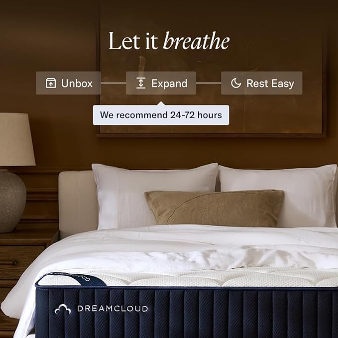 DreamCloud Premier 13" Twin Mattress - Luxury Hybrid Gel Memory Foam - 365 Night Trial - Fiberglass Free - Forever Warranty - Mattress in a Box - CertiPUR-US Certified