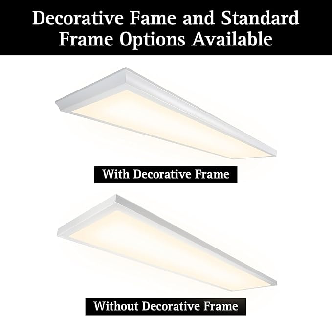 Ultralux 1x4 ft LED Light Panel - Edge Lit, Surface Mount Ceiling for Home & Office TRIAC Dimmable, Flicker-Free Slim with Adjustable Color Temperature (Matte White), 1x4 (2 Pack)