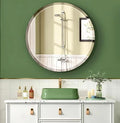 28" Frameless Beveled Round Mirror with 1" Edge for Bathroom, Entryways, Vanity, Wall Decor