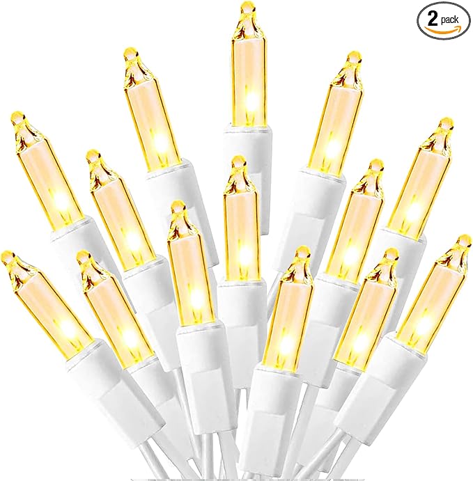 Dazzle Bright Warm White Christmas Mini String Lights, 30FT 150 Incandescent White Wire Fairy Lights, Waterproof Christmas Decorations for Indoor Outdoor Party Garden Yard Decor