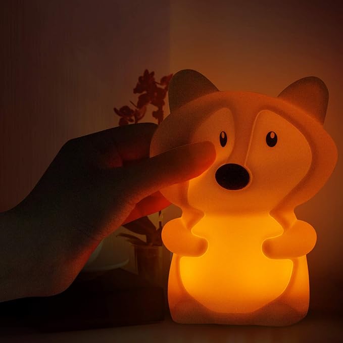 Fox Night Lights Bedside lamp, Bedroom Light for Kids, Baby Nursery lamps - Break Resistant, Eye Caring, Adjustable Brightness & Color and Time Setting, Gifts for Kids Babies Boy Girl - Medium